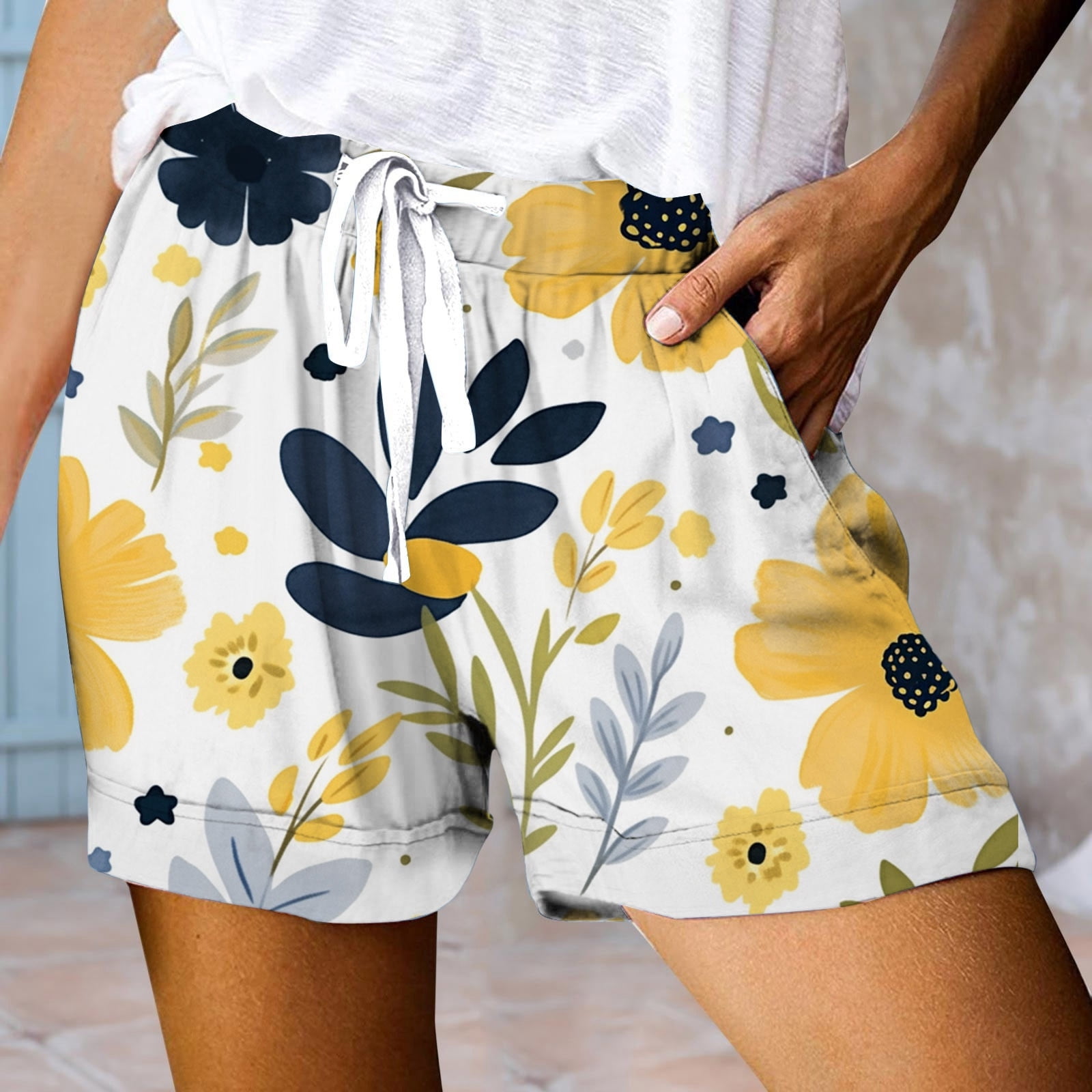 Shorts pour Femmes Bermuda Shorts Décontractés Été Taille