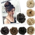 thumbnail image 2 of Chouchou en Forme de Chignon Bouclé Naturel et Désordonné, Véritable Extension de Cheveux Humains, 2 of 5