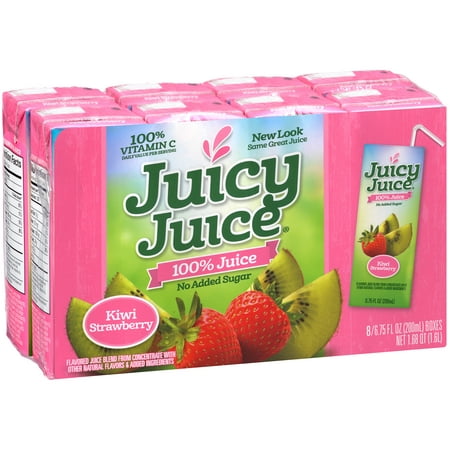 (4 Pack) Juicy Juice 100% Juice, Kiwi Strawberry, 6.75 Fl Oz, 8