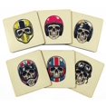 thumbnail image 1 of Inkdotpot Set of 6 Drink Coasters Easy Clean 4-inch SquareCoastersCork Base-Reusable- Skull, 1 of 8