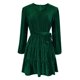 thumbnail image 2 of TaTaai Women Elegant Casual Velvet Long Sleeve V Neck Belted Dress Solid Color Temperament Dress Soft Stretchy Comfortable for Daily Party Wear Gift, 2 of 9