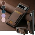 thumbnail image 6 of Compatible with Google Pixel 8A Flip Wallet Phone Case with Card Holder Elastic,Magnetic Back Flip Kickstand Cover Premium PU Leather Business Classic Style Shockproof Case,Brown, 6 of 12