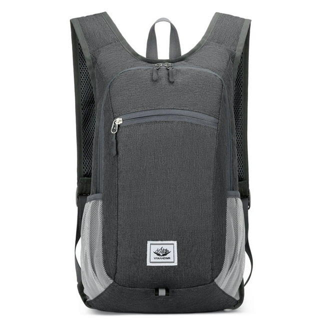 Mochila ultraligera de senderismo Deeceymbur de 15 l: compacta y ligera, con depósito de agua, ideal para viajes y excursiones de un día (gris)