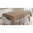 thumbnail image 1 of Geometric Tablecloth, Retro Style Circles and Squares Colorful Illustration Ornamental Sixties Motifs, Rectangle Satin Table Cover for Dining Room and Kitchen, 60" X 90", Multicolor, by Ambesonne, 1 of 2