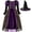 Purple, variant on Witch Roleplay, Witch Cos, Witch Cosplay, Witch Costume, Purple Gold Witch Dress Costume With Pointed Hat Medieval Gothic Gown Halloween Cosplay Outfit for Holiday Celebration, Purple 120