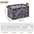 thumbnail image 7 of Yayeee Foldable Storage Basket for Shelves with Handles Set of 2 Waterproof Cloth Bins, Purple Roses, 7 of 7