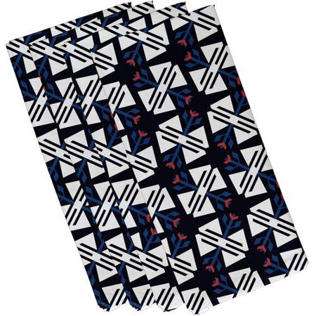 Simply Daisy 19  x 19  Jodhpur Ditsy Geometric Print Napkins  Set of 4