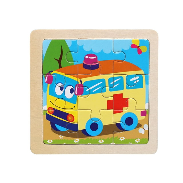 Rompecabezas 3D De Madera Tangram Para Aprender Formas, Con Dibujos Animados De Animales, Rompecabezas Para Desarrollar La Inteligencia, Juguetes