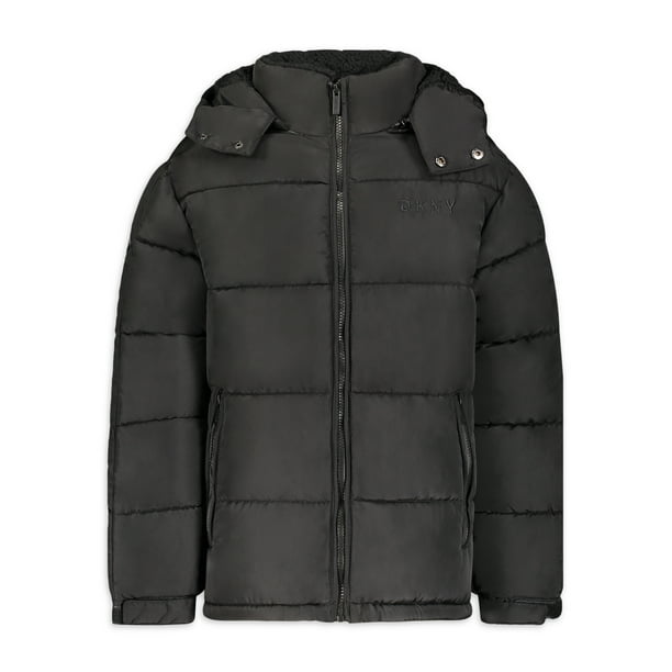 DKNY DKNY Boys' Logo Puffer Coat with Hood, Sizes 420