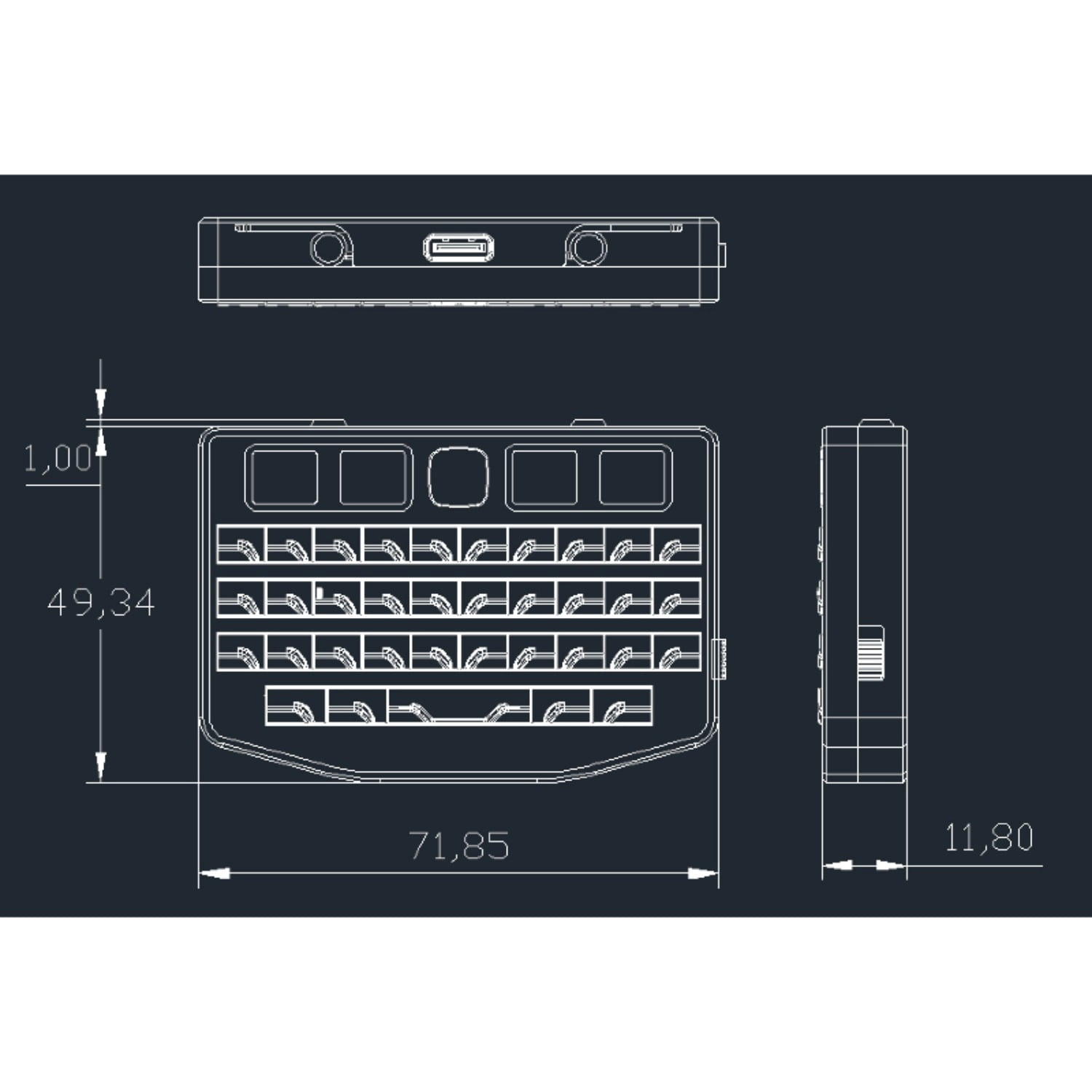 Winmaxle Dual Mode Wireless Bluetooth USB Keyboard, BlackBerry Style QWERTY Keypad for PC Android IOS Tablet