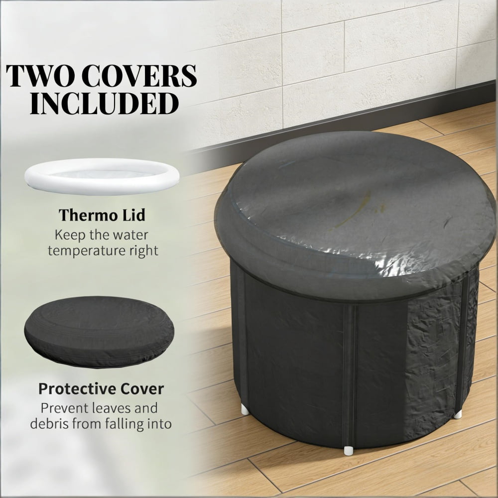 33.5 Inch Inflatable Ice Bath Tub with Thermal Cover for Cold Therapy