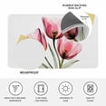thumbnail image 3 of Pink Tulip Door Mat Indoor Outdoor, Modern Blossom Pastel White Floral Petal Non Slip Welcome Mat with Rubber Backing, Absorbent Fabric Front Door Mats Entryway Rug for Home Patio Entrance 24"x36", 3 of 9