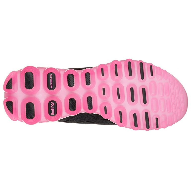 Skechers Sport Women's Skech Air Aim High Fashion Sneaker,Gray Mesh/Pink  Trim,8 M US 