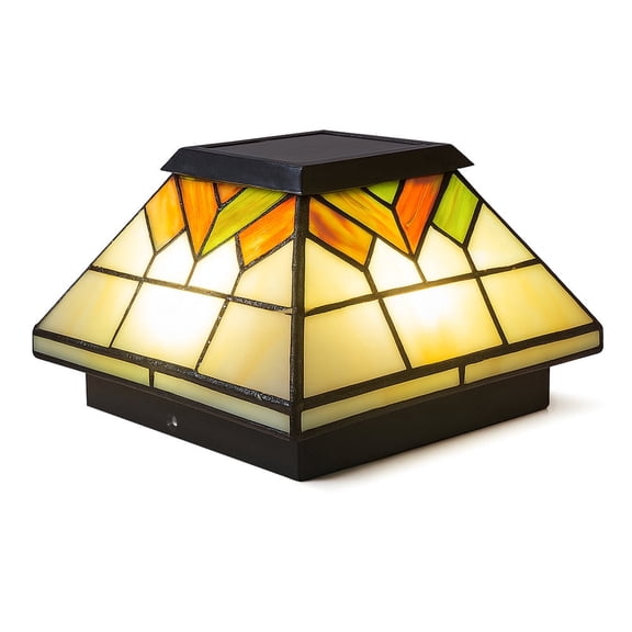 Classy Caps Wellington Solar Post Cap - Fits 3.5"x3.5", 4"x4", and 5"x5" Posts - Stained Glass