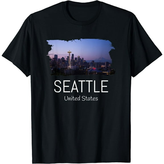 Seattle Skyline Gift Cool Souvenir Seattle Washington T-Shirt