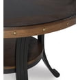 thumbnail image 5 of Linon Franklin Wood and Metal Round Dining Table in Rustic Umber Brown, 5 of 6
