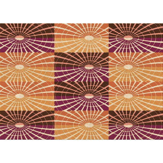 Ahgly Company Machine Washable Indoor Rectangle Transitional Yellow Orange Area Rugs, 5' x 8'