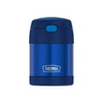 thumbnail image 1 of thermos funtainer 10 ounce stainless steel vacuum insulated kids food jar with folding spoon, navy, 1 of 4