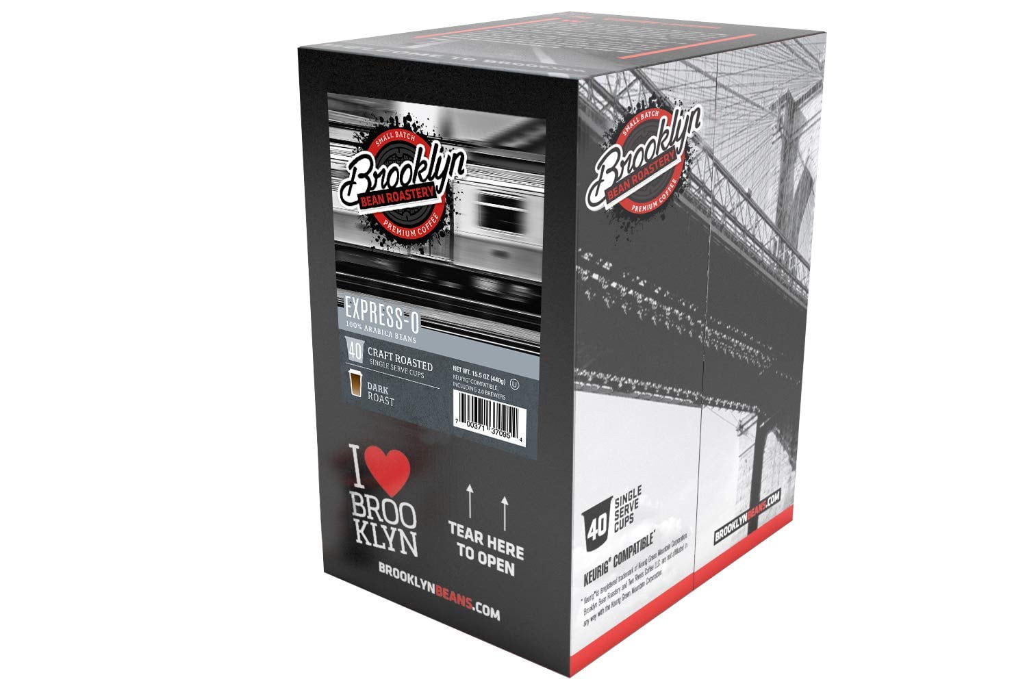 Brooklyn Bean Roastery Express-O Coffee Pods for Single-Serve Coffee Brewers, 40-Pack