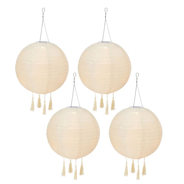 Linternas solares con borlas para fiesta, impermeables, para colgar al aire libre, luces de bola Tmvgtek Para estrenar