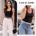 thumbnail image 2 of SUOSDEY 3 Pack Women Belts for Jeans Pants Ladies Leather Waist Belt with Liquid Shapes Gold Buckle, 2 of 8