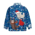 thumbnail image 5 of Uorisanigo Girls Half Zip Sweatshirt Fall Trendy Long Sleeve Pullover Tops Soft Lightweight Blue Christmas Sloth Quarter Zipper Hoodies Athletic Shirts Top Hoodies Winter Clothes, 5 of 7