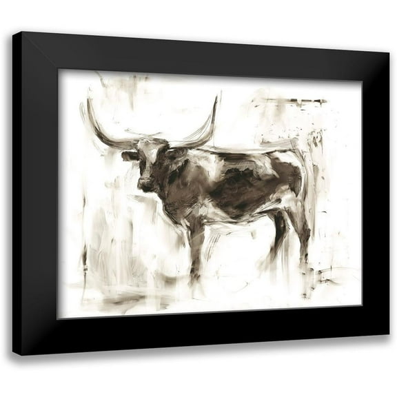 Harper, Ethan 14x12 Black Modern Framed Museum Art Print Titled - Longhorn Study II