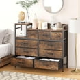 thumbnail image 7 of NEILA 9-Drawer Dresser for Bedroom Chest of Drawers with Power Outlets for Living Room，Metal Frame & Fabric Drawer Storage Organizer Wood Top Cabinet for Entryway，Hallway，Closet，Nursery，Brown, 7 of 7