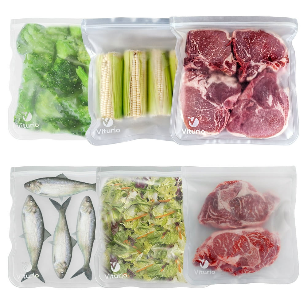 12-20 Pack Reusable Food Storage Bags BPA-Free Leakproof Ziplock Thick ...