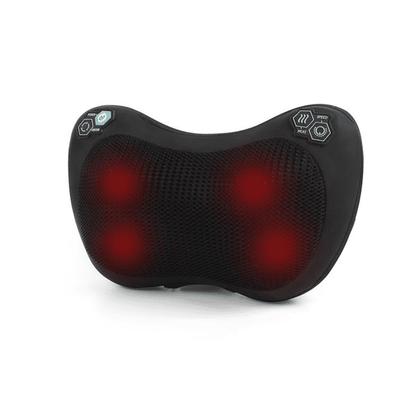 Masajeador de espalda con calor, masajeador de espalda y cuello con amasado de tejido profundo, almohada de masaje de espalda eléctrica para