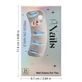 thumbnail image 3 of Short almond-shaped nails with blue cherry design, cute false nails, elegant and sweet press-on nails, 24 pieces, 3 of 8
