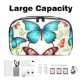 thumbnail image 3 of Butterfly Digital Bag with Oxford Cloth Material, Waterproof Travel Case for Cell Phone Charger Cord and Electronics, Charger Pouch and Cord Travel Organizer, 5.9x9.44x3.14 Inches, 3 of 6