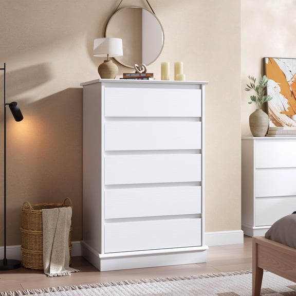 Ataucjin 5 Drawer Dressers for Bedroom, Chest of Drawers with Deep Drawers, Large Double Dresser for Closet with Wide Top, Tall Wooden Dresser for Living Room, Hallway