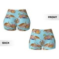 thumbnail image 4 of KLL Turtles And Corals Pattern Workout Shorts for Women Scrunch Short Gym Yoga Running Sport Active Exercise Fitness Shorts, 4 of 8
