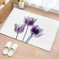 Abstract Purple Entryway Area Rug 2x3 Tulip Ray White Texture Low ...