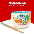 thumbnail image 4 of Silver Buffalo Pokemon Spring Flowers Featuring Pikachu, Bulbasaur, Squirtle, and Charmander Ceramic Ramen Noodle Rice Bowl with Chopsticks, Microwave Safe, 20 Ounces, 4 of 8