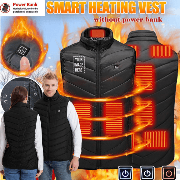 Xdegoge Heated Vest for Women Men Rechargeable Lightweight Electric Vests Zip Up Down Jackets Thermal No Battery Winter Jacket with Zipper Pockets (No Battery)