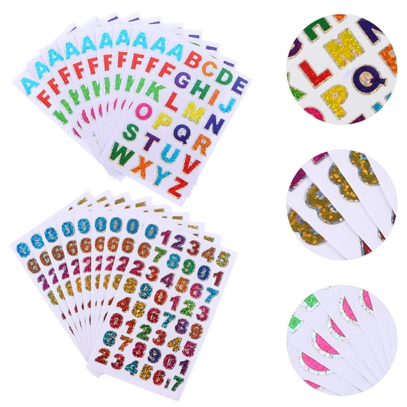 Minkissy 80 Sheets Paper Sticker Glitter Self Adhesive Letters For Happy Birthday Party
