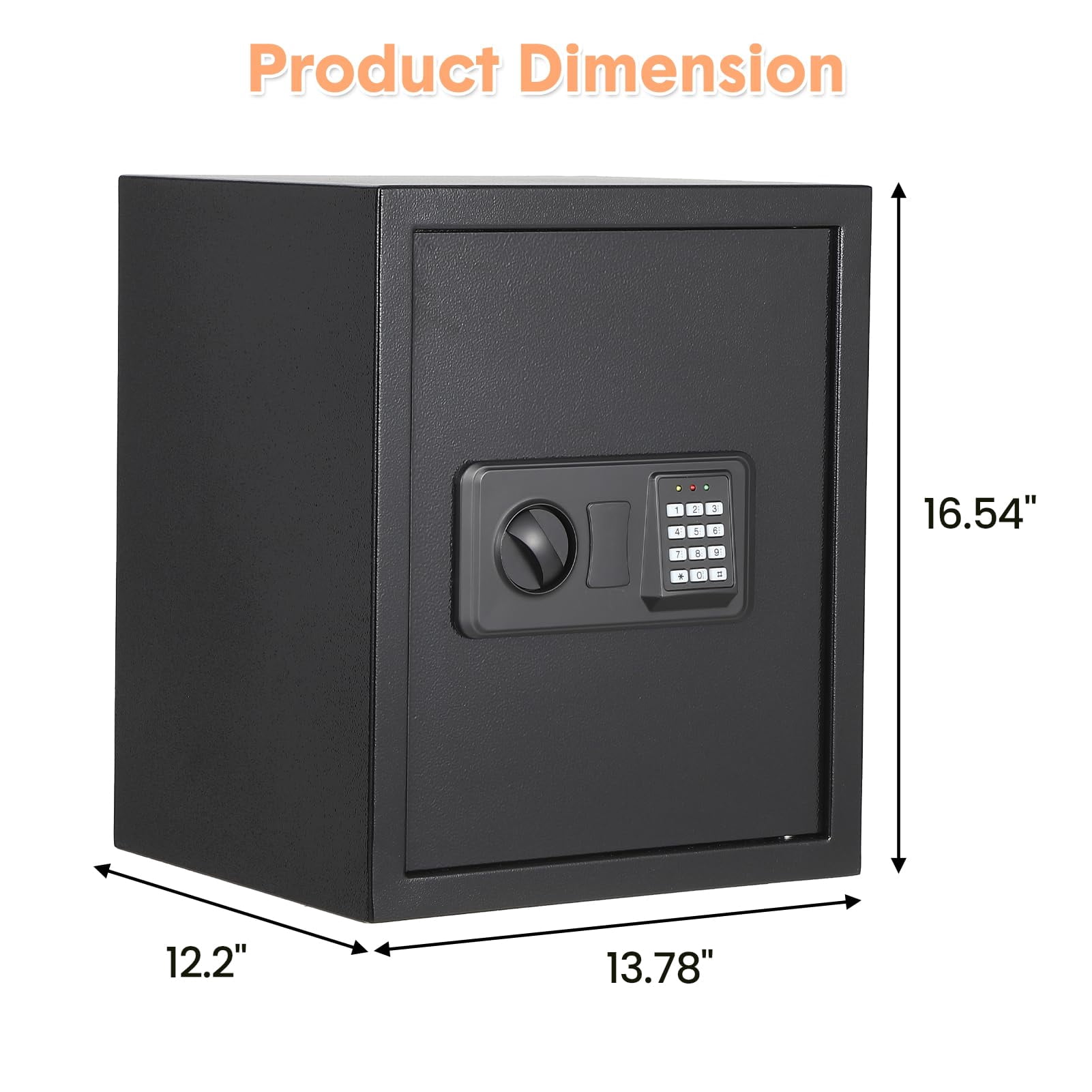 Digital Keypad Safe Box for Home with Fireproof Bag, Heavy Duty Steel Security Safe with Spare Keys & Multiple Size Options (9.8" to 31.5"), Money Safe for Cash Jewelry Documents - Wall Mountable
