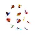thumbnail image 3 of 12x de Señuelos de pesca con mosca, señuelo de pesca de Color aleatorio, mosca serpentina, pesca con mosca, señuelos para lubina, trucha,, 3 of 8