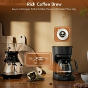 WAA 5 Cup Drip Coffee Maker,Programmable Delay Brew,Auto Shut-Off,Reusable Filter 25oz Tank,Black
