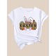 thumbnail image 3 of Camiseta De Verano Para Mujer, Cuello Redondo, Para Mochilero, Vacaciones En La CalleHappy Easter with a Bunny And Carrot Print on a Stylish Casual Round-Neck Short-Sleeve T-Shirt for Black Women.Fa, 3 of 5
