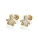 thumbnail image 1 of Aretes GIALLO Oro 14K Broquel Niño Oro Amarillo Madre Perla y Circonia, 1 of 2