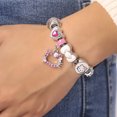 thumbnail image 3 of Sanrio Hello Kitty 7'' Fashion Charm Bead Bracelet with Pink Enamel and Crystal Beads, 3 of 7