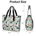 thumbnail image 3 of Tote Bag for Women - Boston Terriers and Flowers Shoulder Bag - Large Utility Work Duffle Bag with Zipper Handbag for Travel, Work, Sprots, 3 of 5