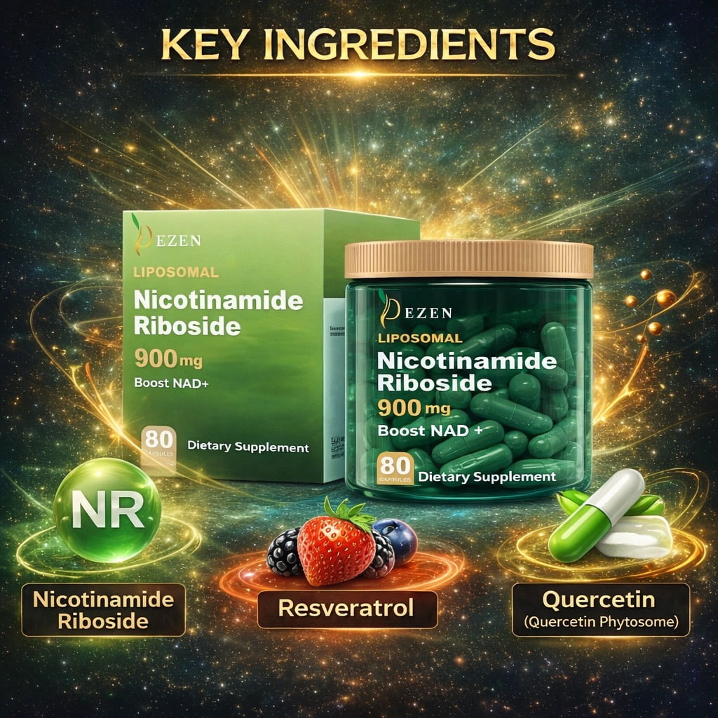 NAD+ Capsules & NAD Liquid Drink Mix Combo, Nicotinamide Adenine Dinucleotide Booster with NMN Alternative, Resveratrol & Vitamin B3, Cellular Energy & Healthy Aging, Pack 3