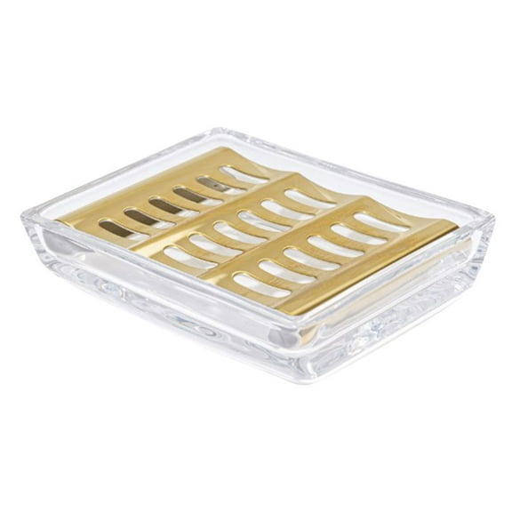 FRCOLOR Kitchen Soap Holder Glass Soap Dish With Stainless Steel Draining Tray Sponge Holder Bar Soap Dish Soap Box For Bathroom And Bathtub