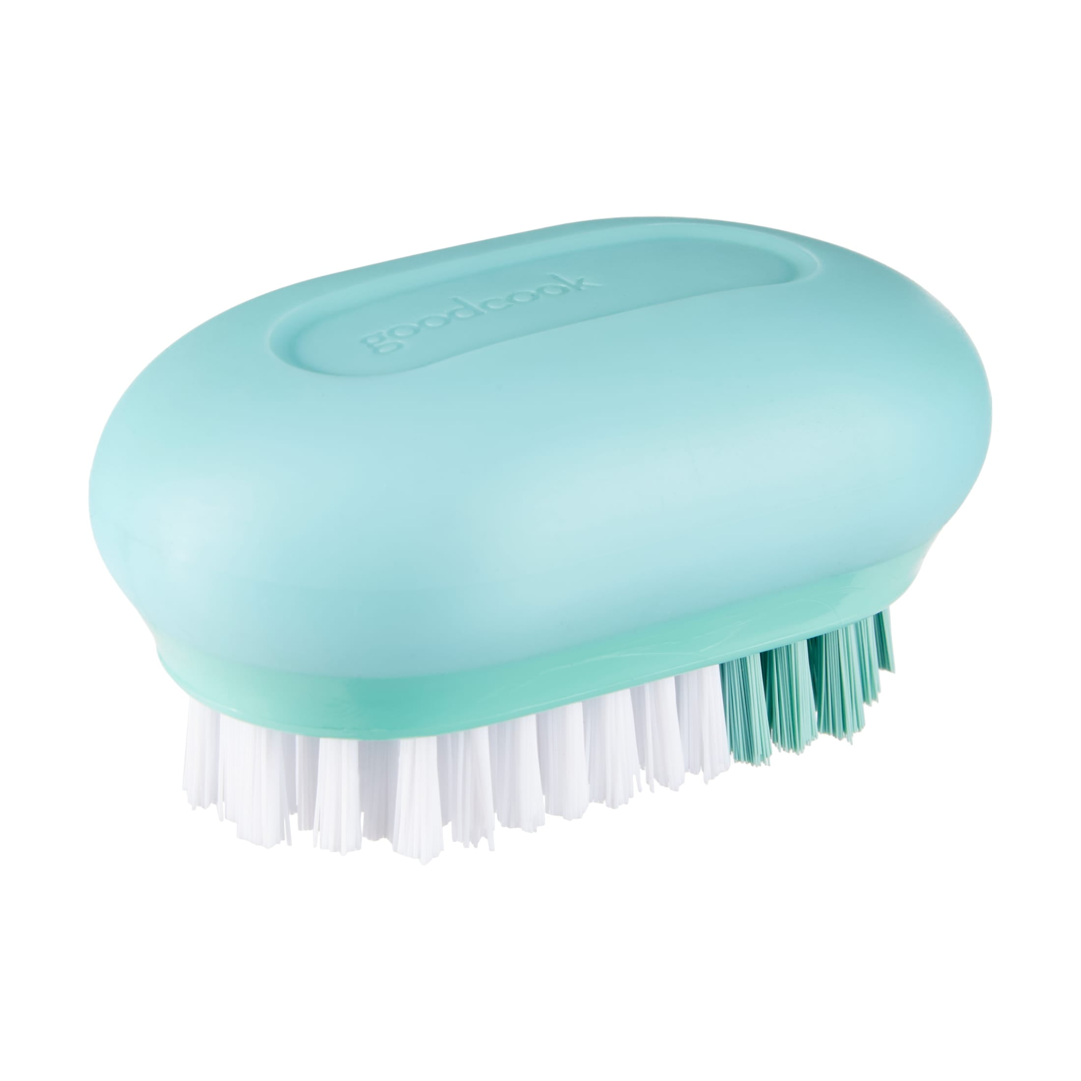 (2 pack) GoodCook Pro Veggie Brush, Firm White & Soft Mint Bristles, Ergonomic Non-Slip Handle