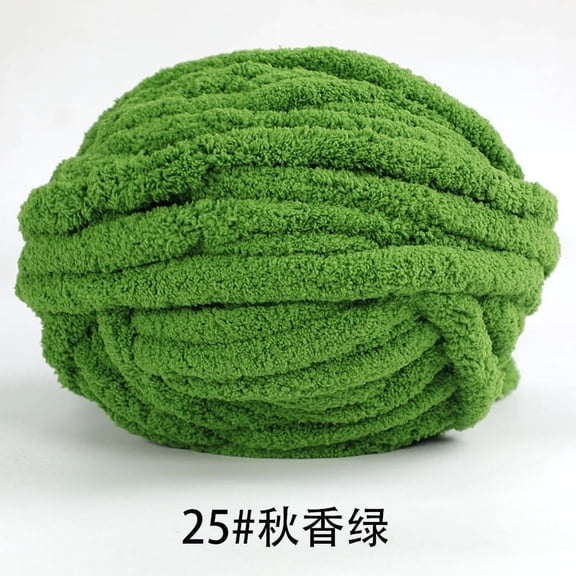 ERDOUY 1 Pack Chenille Velvet Yarn Knitting Wool Thick Warm Crochet Knitting Yarns for DIY Hand-Knitted Fabric Art Bag Sweater Doll 250g,Green