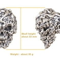 thumbnail image 4 of 925 Sterling Silver Huge Fire Skull Punk Ring TA514 Biker Jewelry US Size 9, 4 of 14